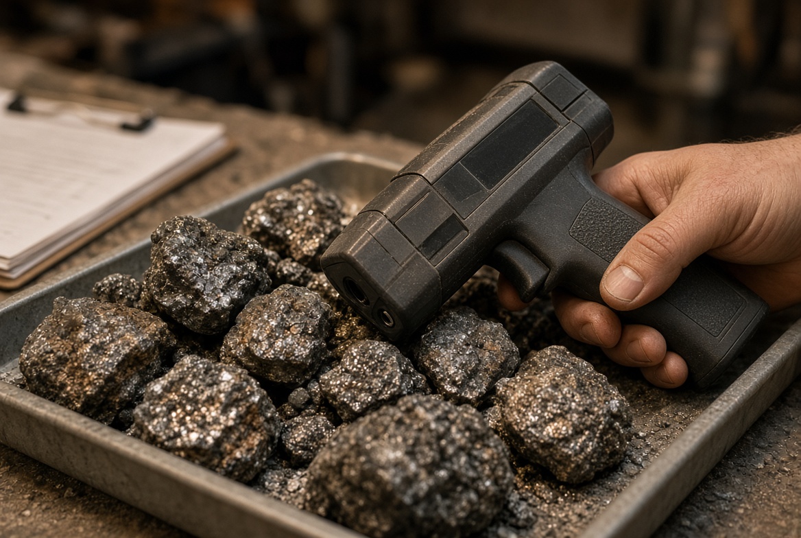 Field grade check on sulphide ore with a handheld analyser